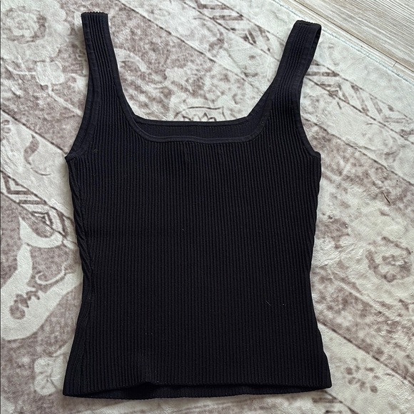 Black Ribbed Tank Top - Picture 3 of 5